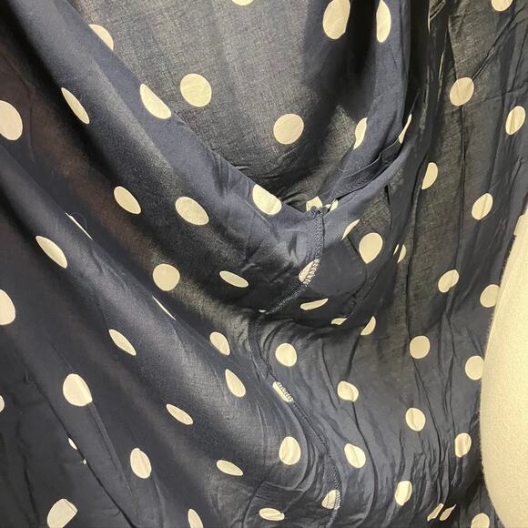 Loft Polka Dot Kimono Womens XS/S New Navy‎ Blue Summer Spring Beach Flowy - Picture 5 of 12